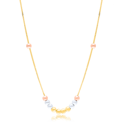 18K Pure Gold Multicolor Seed Necklace