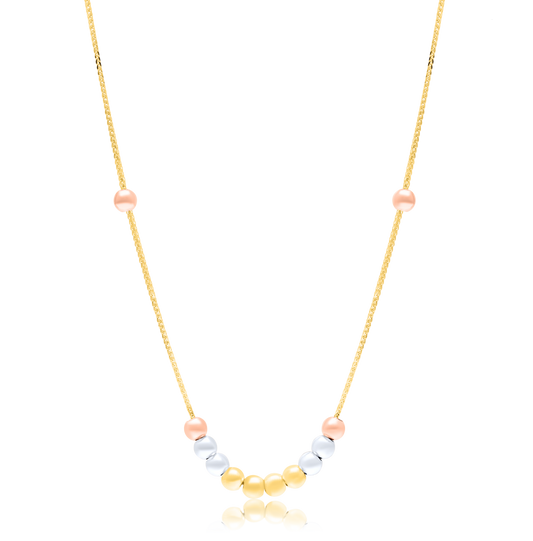 18K Pure Gold Multicolor Seed Necklace