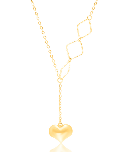 18K Pure Gold Hanging Heart Necklace