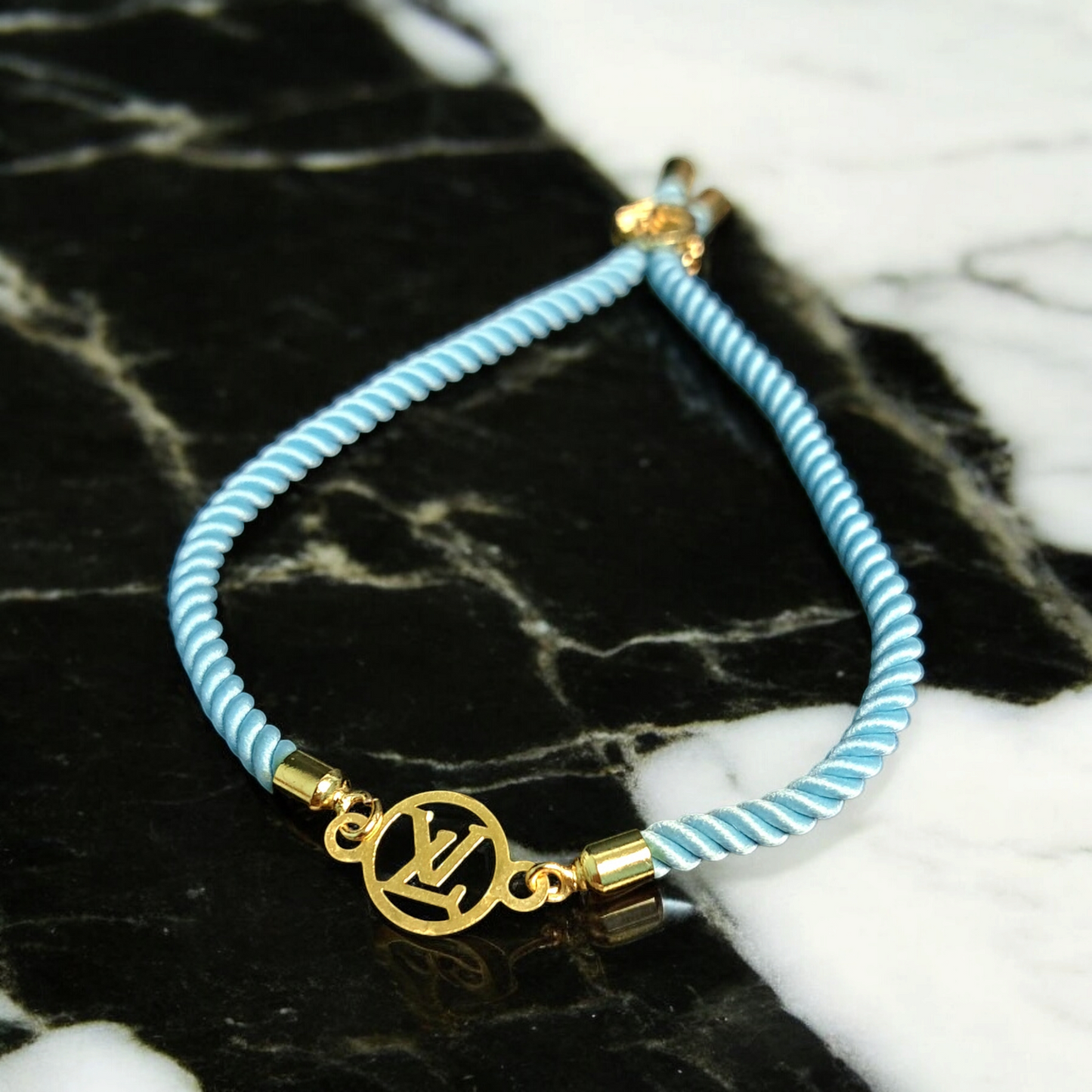 18K Pure Gold Charm Thread Adjustable Bracelet