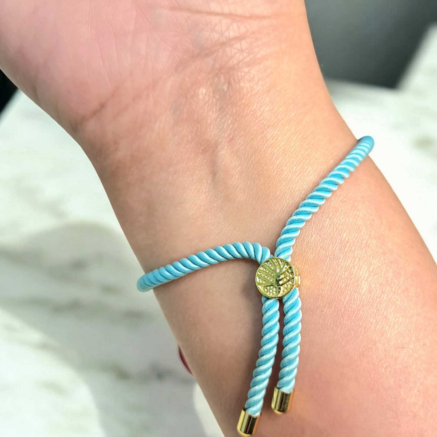 18K Pure Gold Charm Thread Adjustable Bracelet