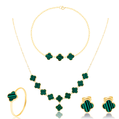18K Pure Gold V.C Green Jewelry Set