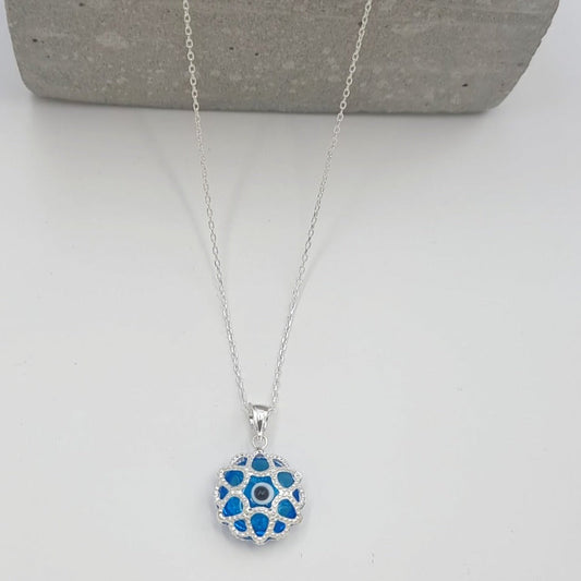 Real 925 Sterling Silver Round Heart Necklace