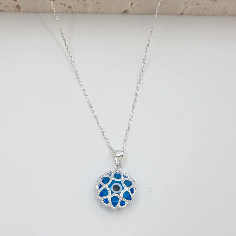 Real 925 Sterling Silver Round Heart Necklace