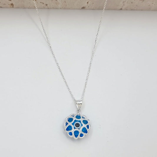 Real 925 Sterling Silver Round Heart Necklace