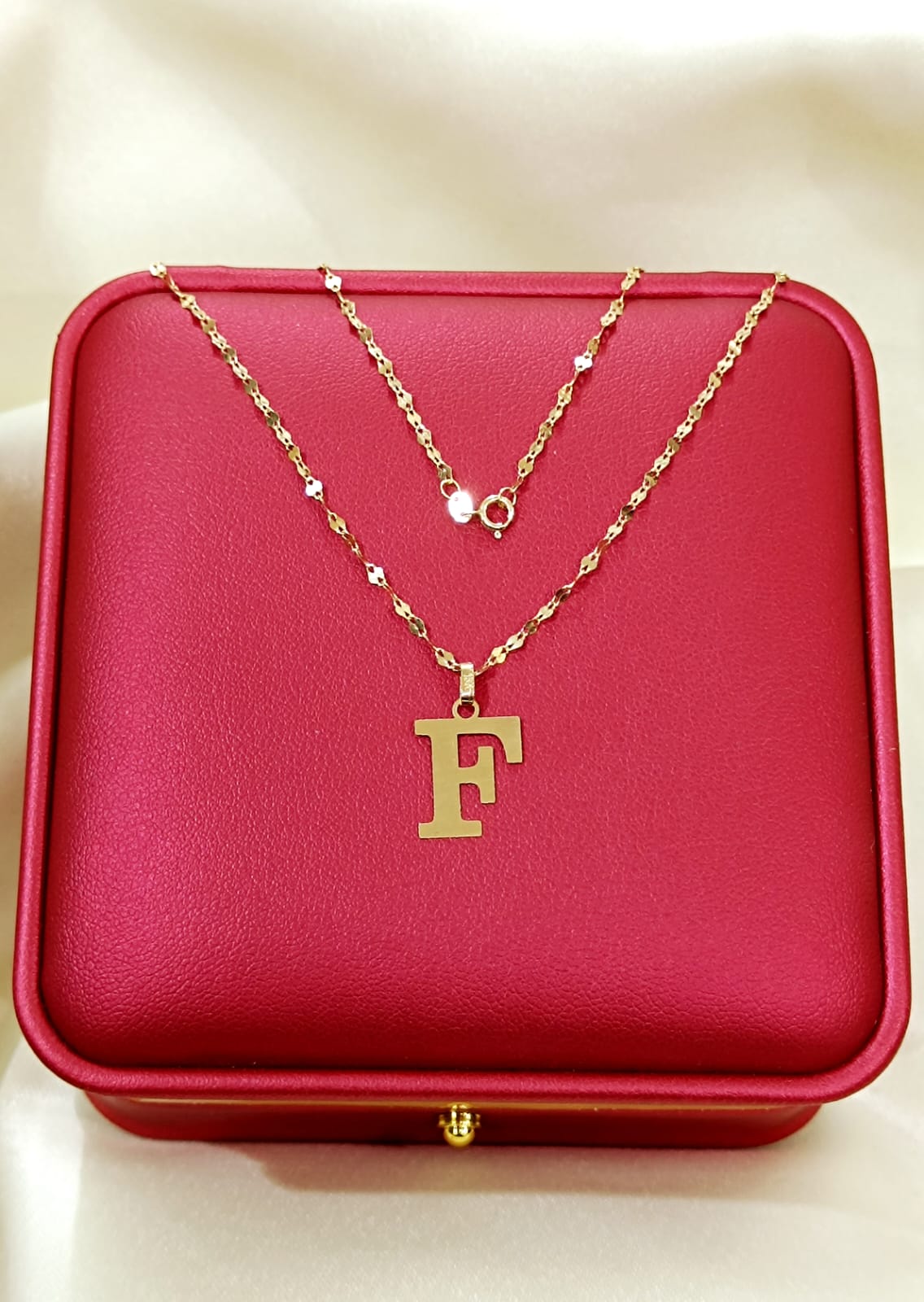 18K Pure Gold Letters Design Necklaces