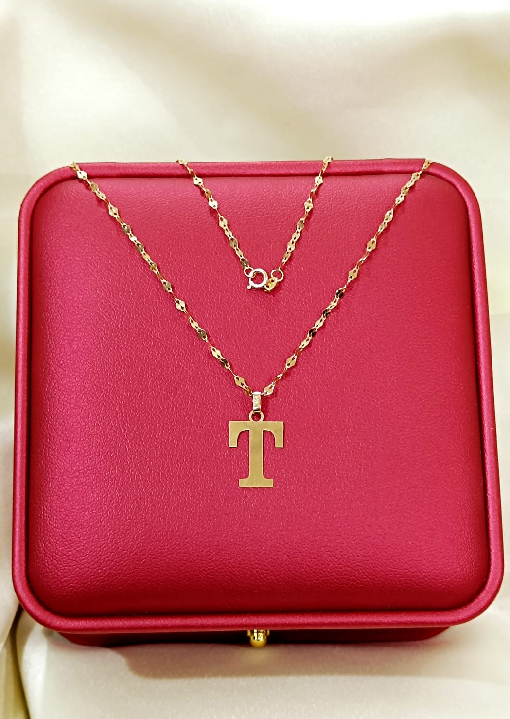 18K Pure Gold Letters Design Necklaces