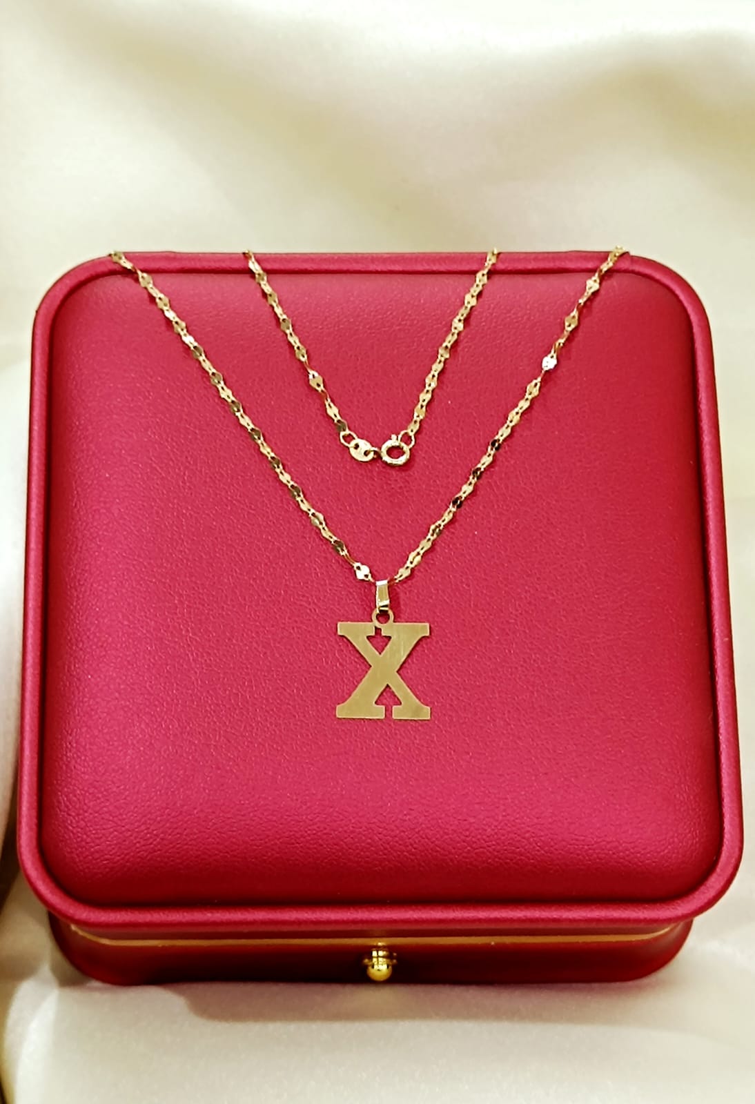 18K Pure Gold Letters Design Necklaces