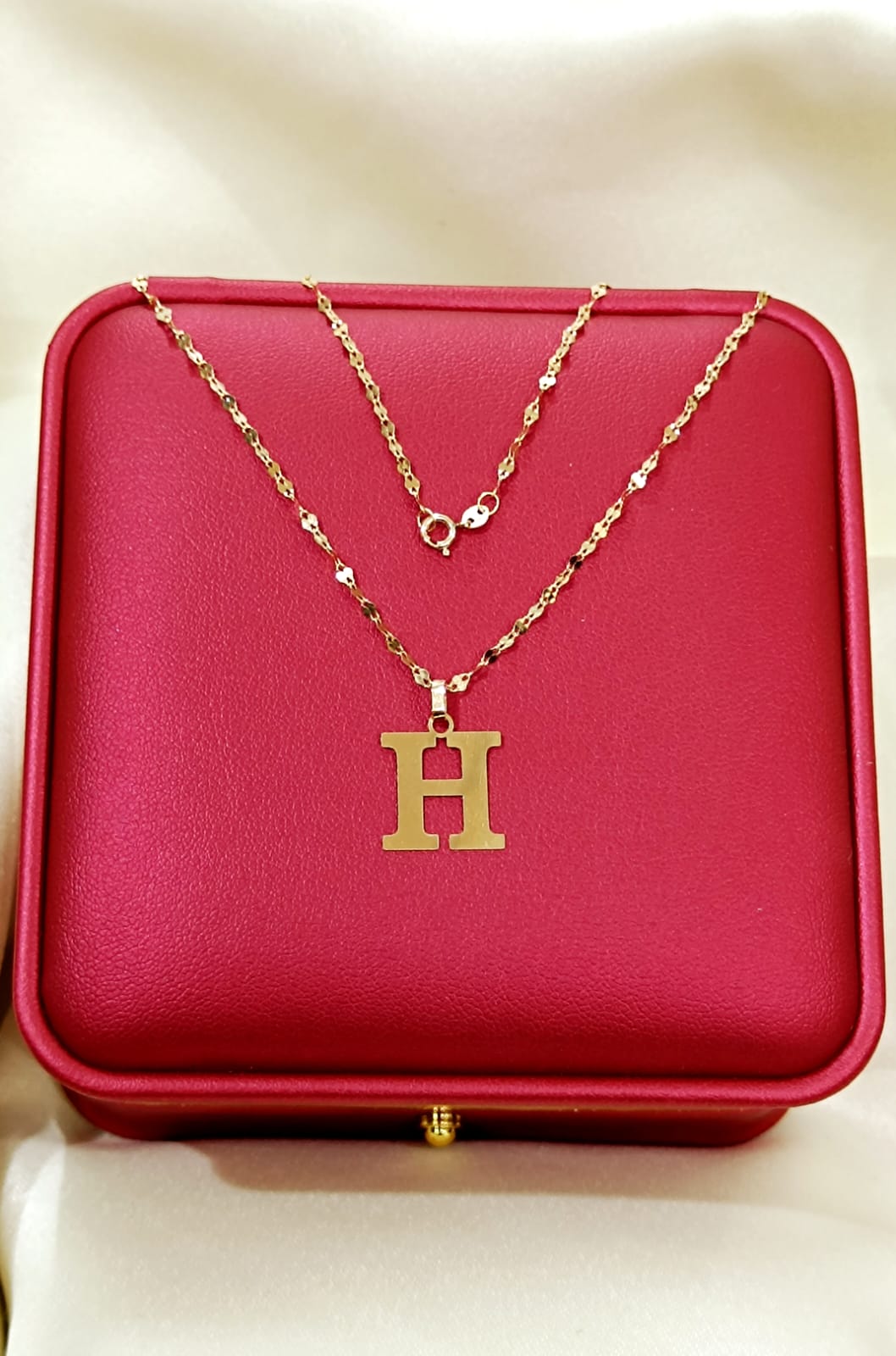 18K Pure Gold Letters Design Necklaces