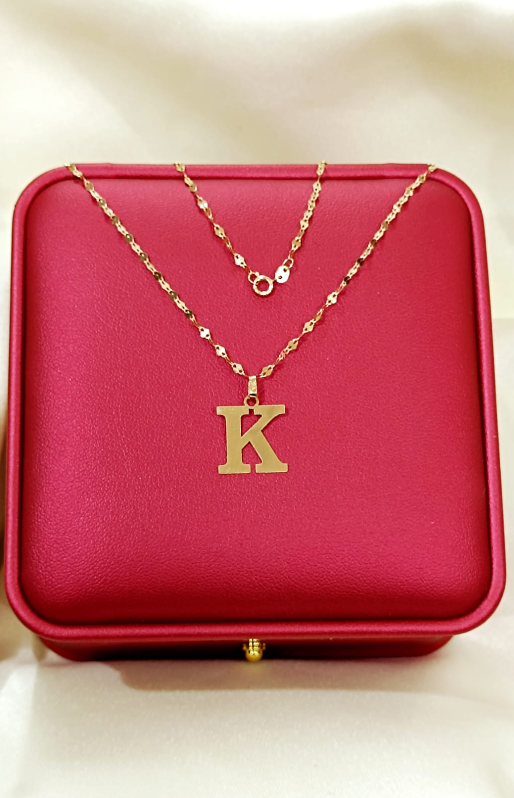 18K Pure Gold Letters Design Necklaces
