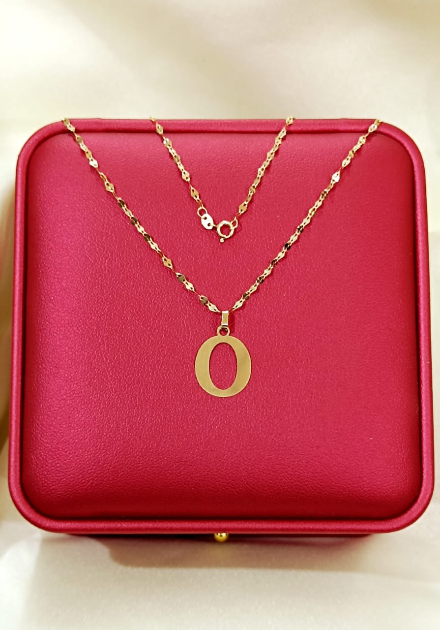 18K Pure Gold Letters Design Necklaces