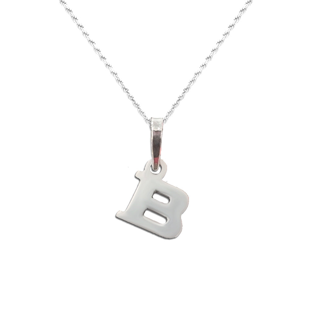 Real 925 Sterling Letter B Pendant Necklace