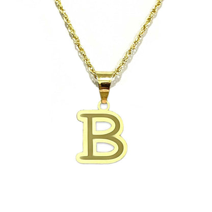 18 Karat Gold Letter B Necklace