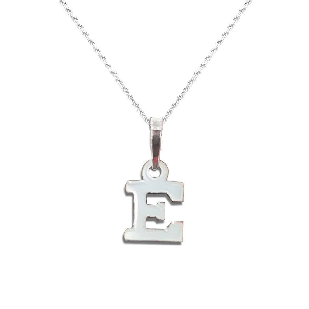 Real 925 Sterling Letter E Pendant Necklace | Silver | 18K Gold Jewelry