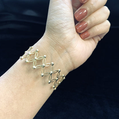 18K Pure Gold Unique Adjustable Ring Design Bangle | Bangle | 18K Gold Jewelry