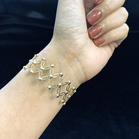 18K Pure Gold Unique Adjustable Ring Design Bangle | Bangle | 18K Gold Jewelry