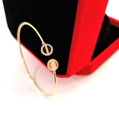 18K Pure Gold White Elegant Design Bangle | Bangle | 18K Gold Jewelry