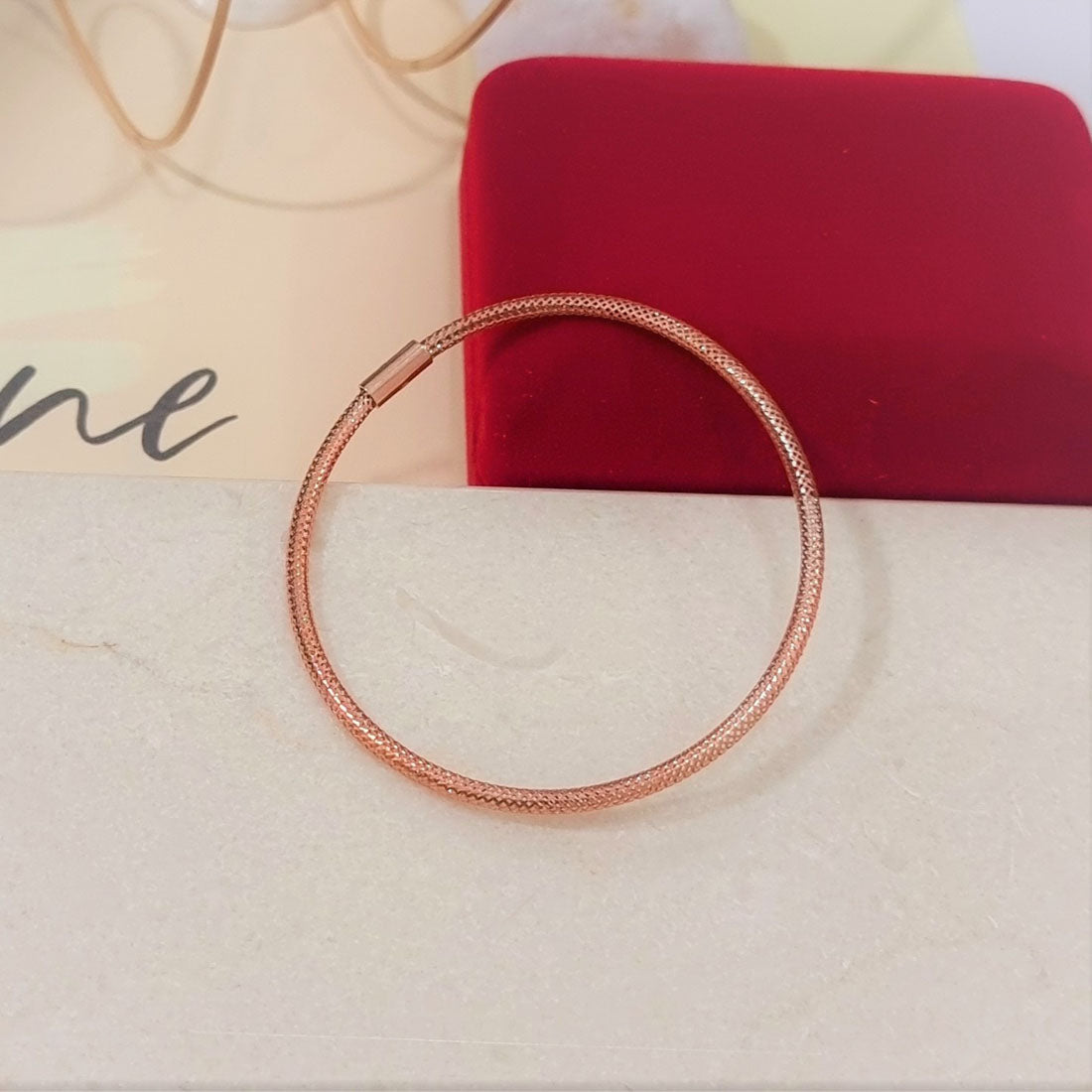 18K Solid Gold Elastic Bracelet | Gold | 18K Gold Jewelry