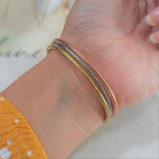 18K Solid Gold elastic Bracelet | Gold | 18K Gold Jewelry