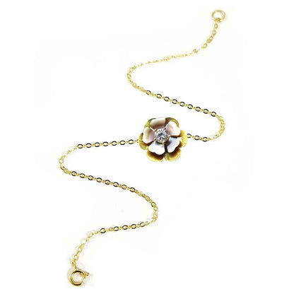 18K Pure Gold Crystal White Swarovski Bracelet | Bracelet | 18K Gold Jewelry