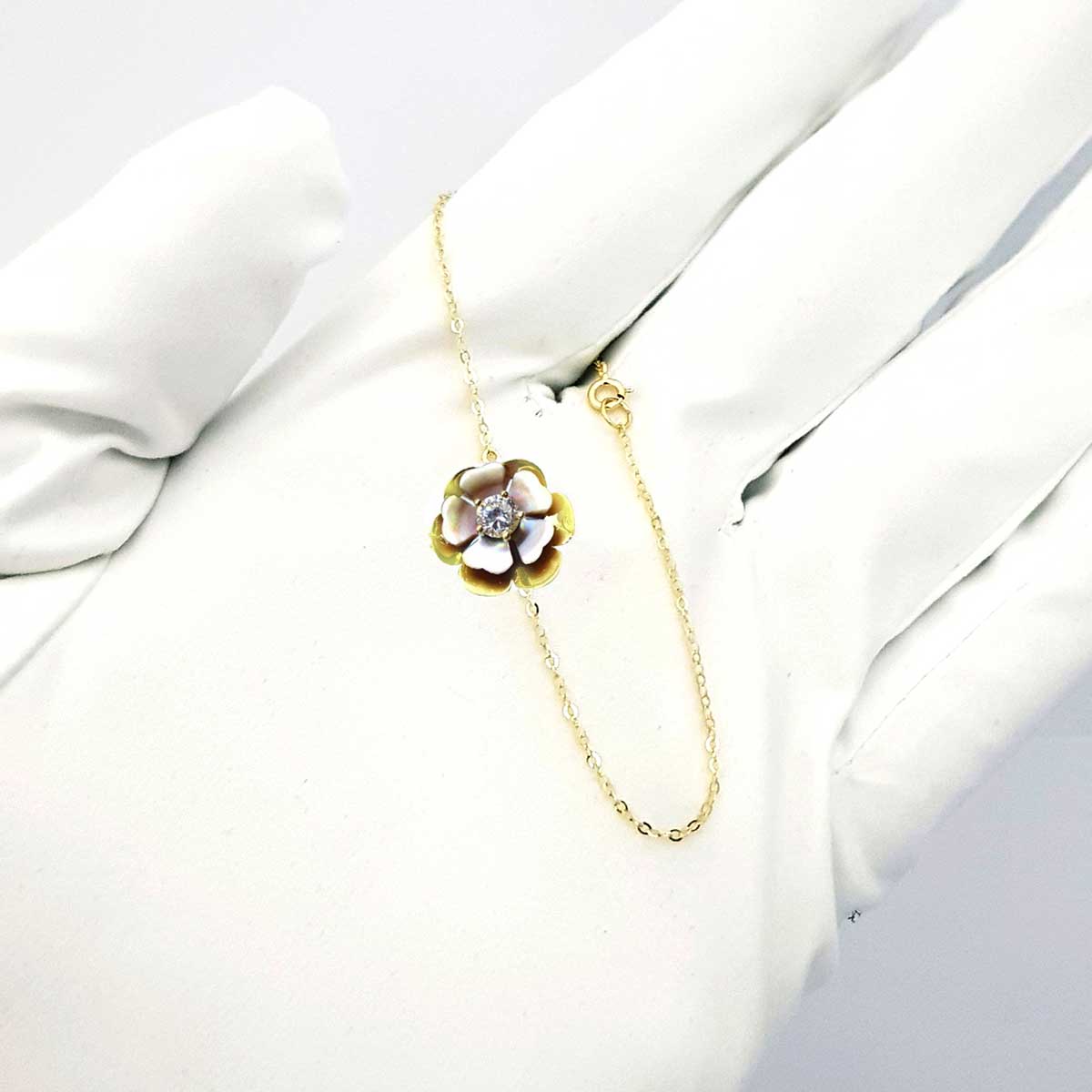 18K Pure Gold Crystal White Swarovski Bracelet | Bracelet | 18K Gold Jewelry