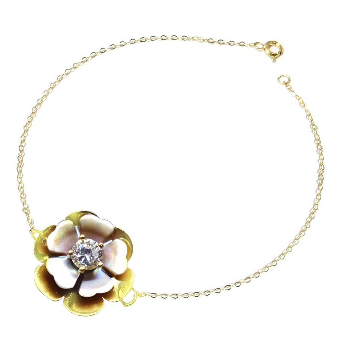 18K Pure Gold Crystal White Swarovski Bracelet | Bracelet | 18K Gold Jewelry