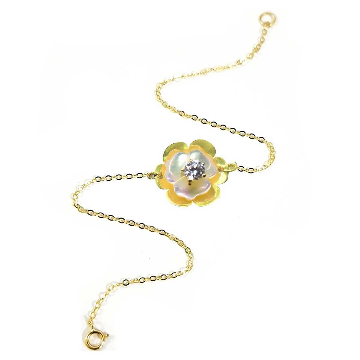 18K Pure Gold Milky White Swarovski Bracelet | Bracelet | 18K Gold Jewelry