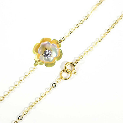 18K Pure Gold Milky White Swarovski Bracelet | Bracelet | 18K Gold Jewelry