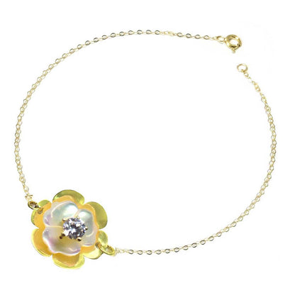 18K Pure Gold Milky White Swarovski Bracelet | Bracelet | 18K Gold Jewelry