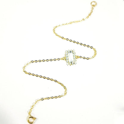 18K Pure Gold Crystal Stone Bracelet