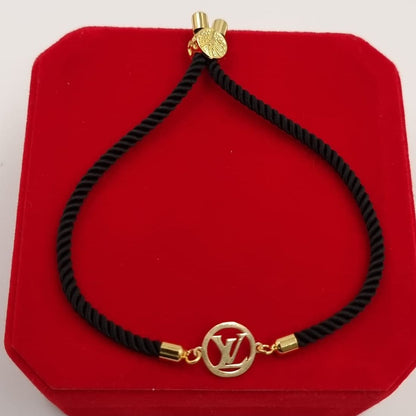 18K Pure Gold Charm Thread Adjustable Bracelet | Bracelet | 18K Gold Jewelry