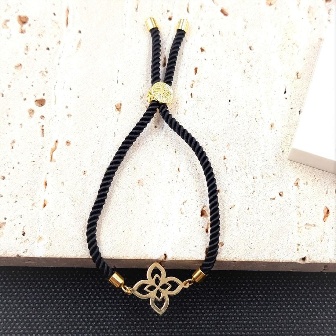 18K Pure Gold Flower Adjustable Bracelet | Bracelet | 18K Gold Jewelry