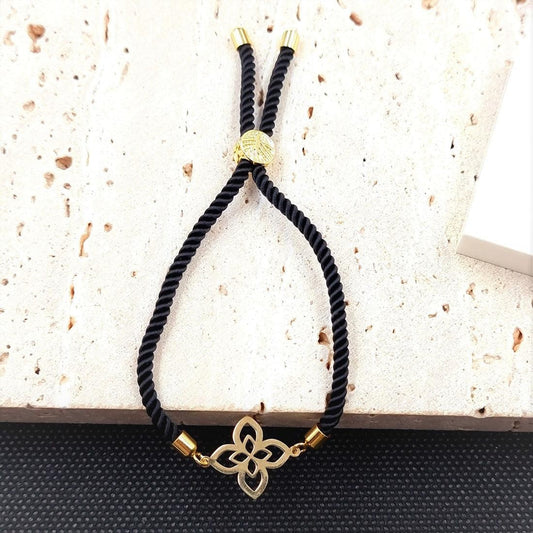 18K Pure Gold Flower Adjustable Bracelet | Bracelet | 18K Gold Jewelry