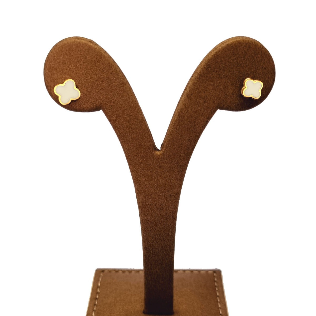 18K Pure Gold White Elegant Stud Earrings Design | Earring | 18K Gold Jewelry