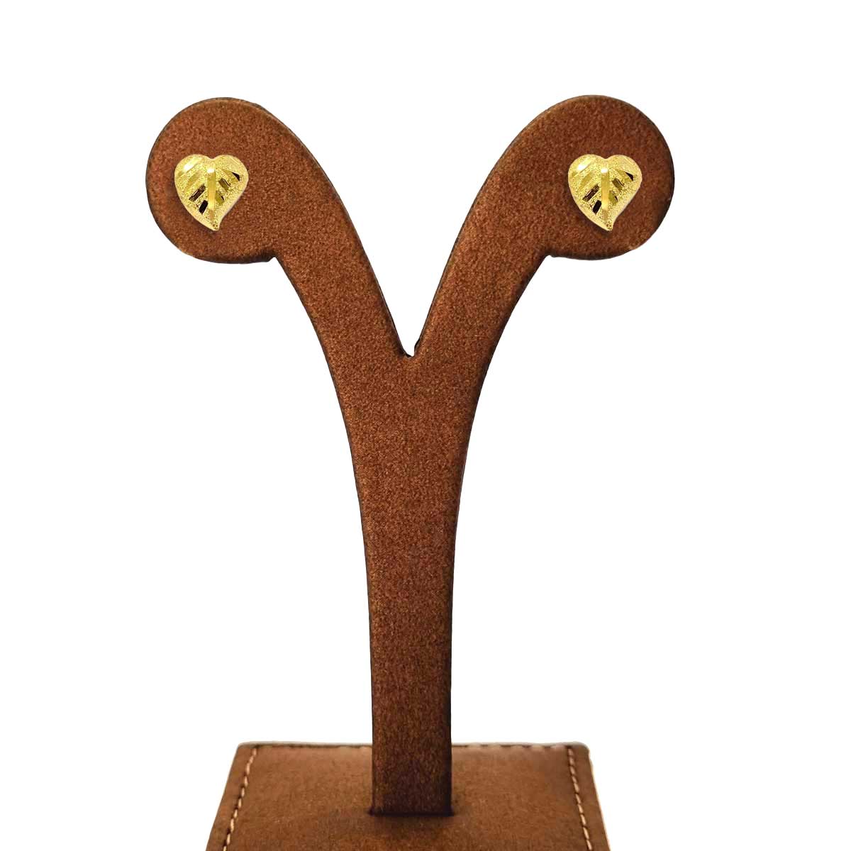 18K Solid Gold Heart Screw Lock Stud Earrings | Earings | 18K Gold Jewelry