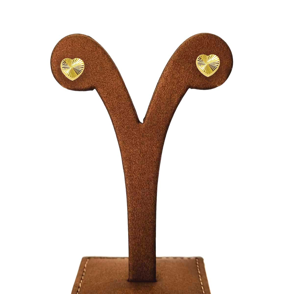 18K Pure Gold Heart Screw Lock Stud Earrings | Earring | 18K Gold Jewelry