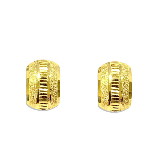 18K Solid Gold Elegant Screw Lock Stud Earrings | Earings | 18K Gold Jewelry