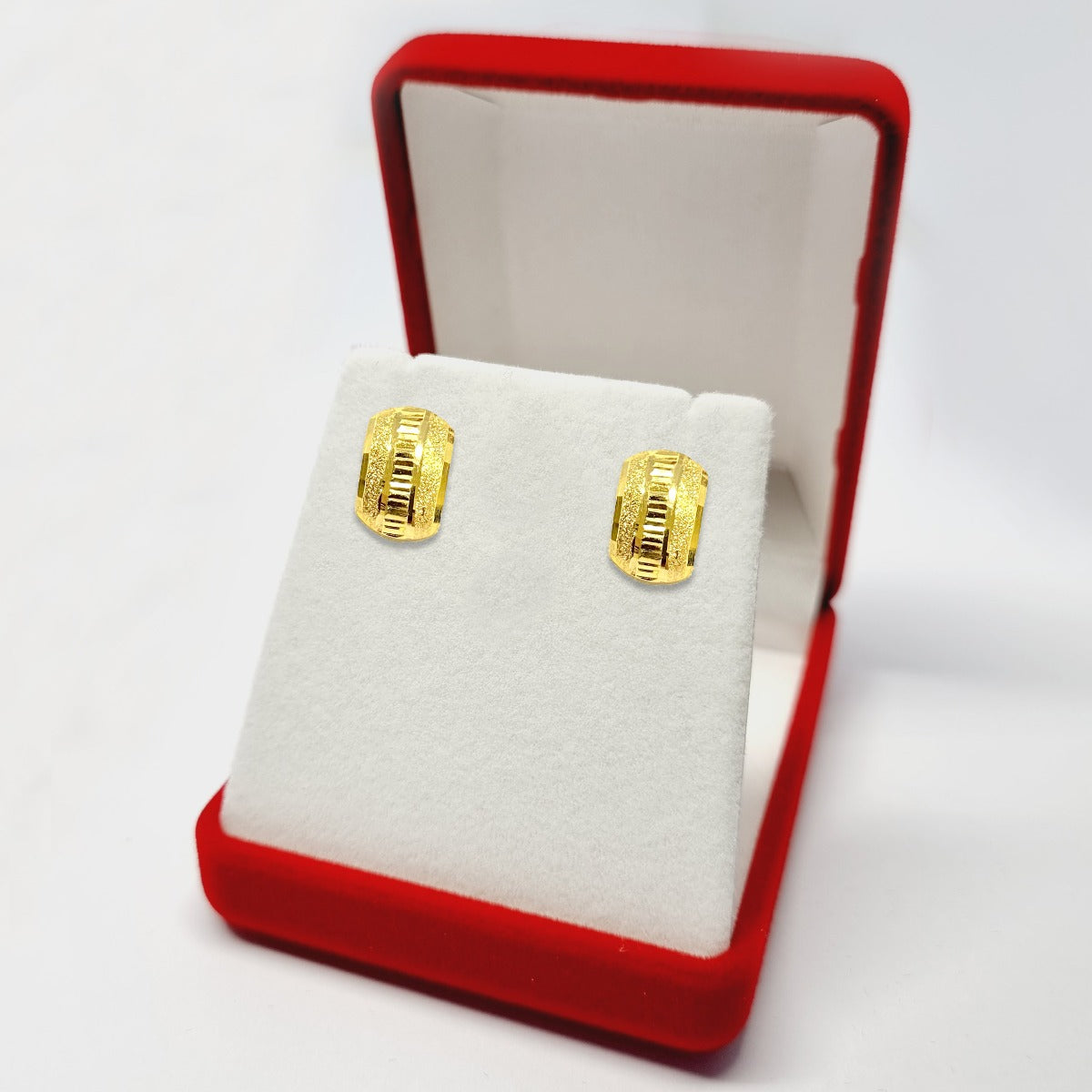 18K Solid Gold Elegant Screw Lock Stud Earrings | Earings | 18K Gold Jewelry