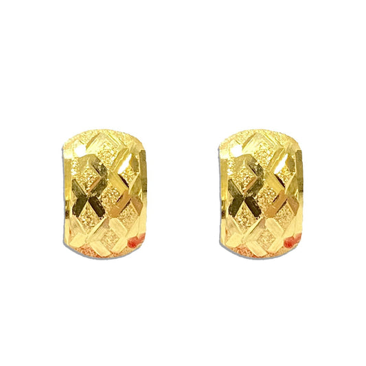 18K Pure Gold Elegant Screw Lock Stud Earrings | Earring | 18K Gold Jewelry