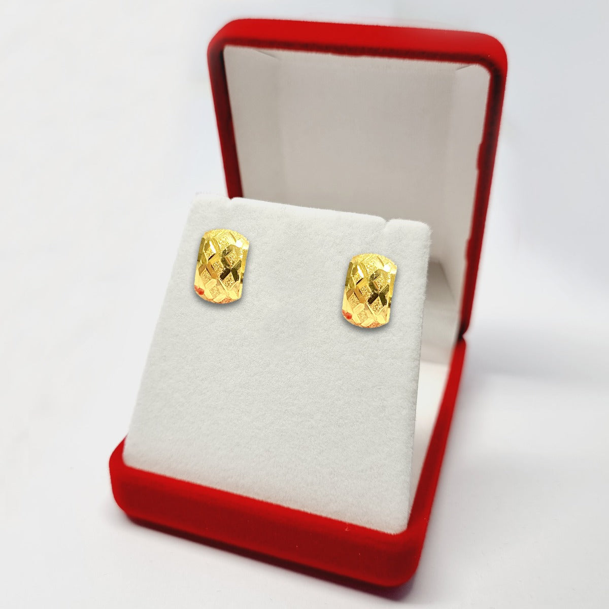 18K Pure Gold Elegant Screw Lock Stud Earrings | Earring | 18K Gold Jewelry