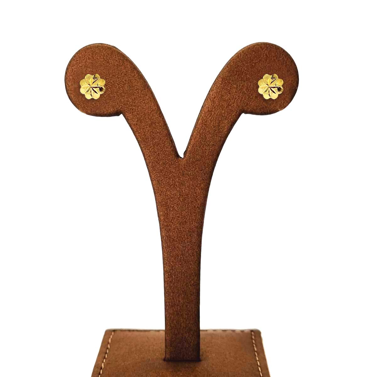 18K Solid Gold Flower Screw Lock Stud Earrings | Earings | 18K Gold Jewelry