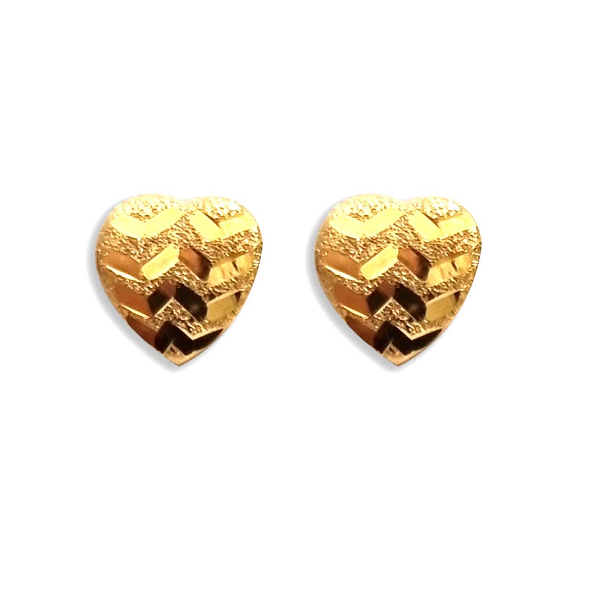 18K Pure Gold Heart Screw Earrings | Earring | 18K Gold Jewelry