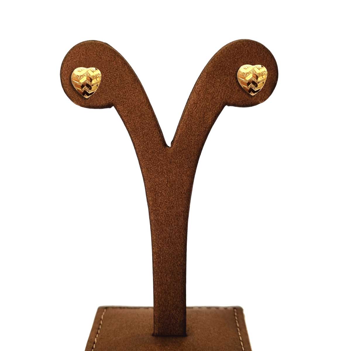 18K Pure Gold Heart Screw Earrings | Earring | 18K Gold Jewelry