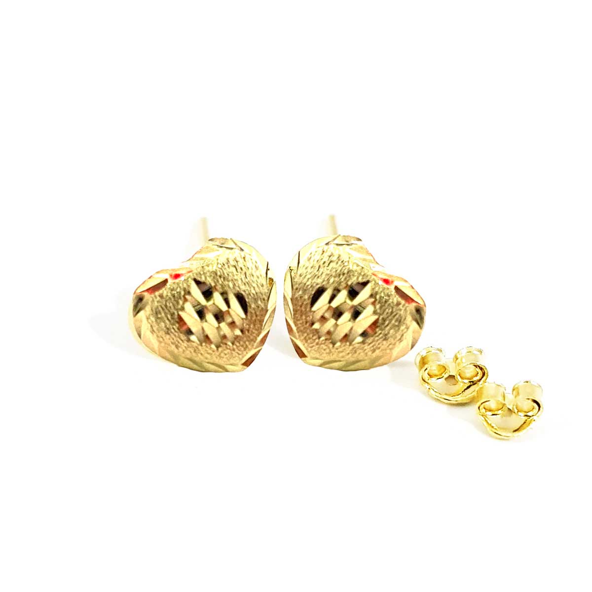 18K Pure Gold Heart Earrings | Earring | 18K Gold Jewelry