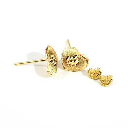 18K Pure Gold Heart Earrings | Earring | 18K Gold Jewelry