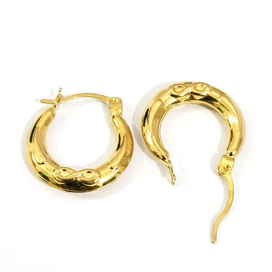 18K Solid Gold Hoop w/ Infinity Design Earrings | Gold | 18K Gold Jewelry