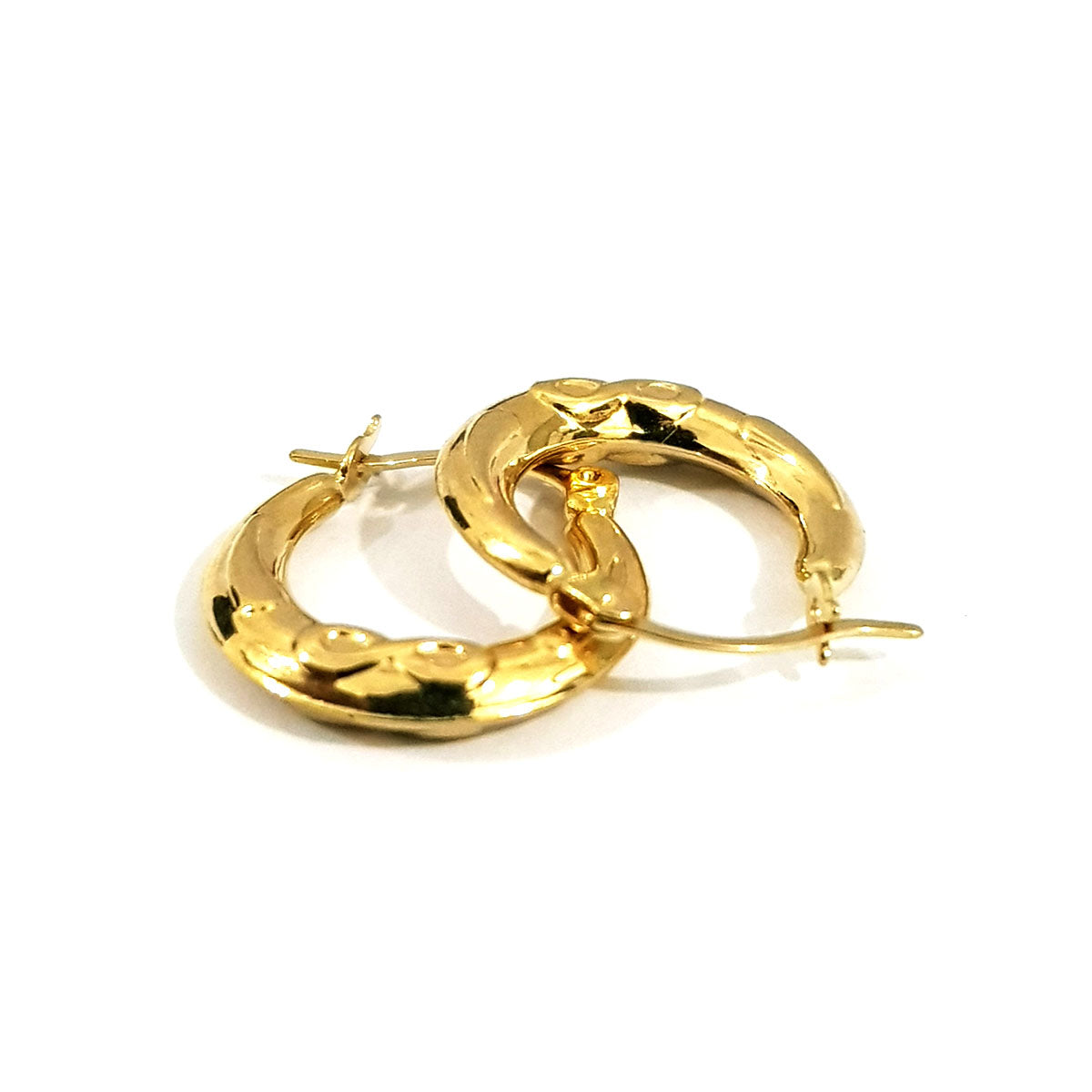 18K Solid Gold Hoop w/ Infinity Design Earrings | Gold | 18K Gold Jewelry