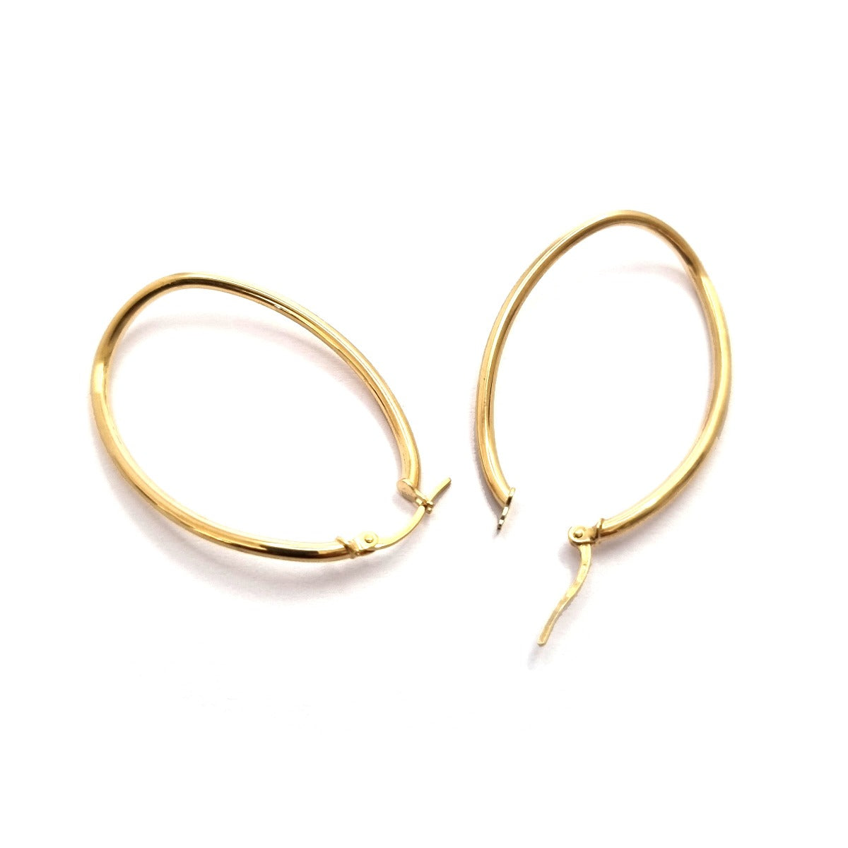 18K Pure Gold Oval Hoop Earrings Design | Earring | 18K Gold Jewelry