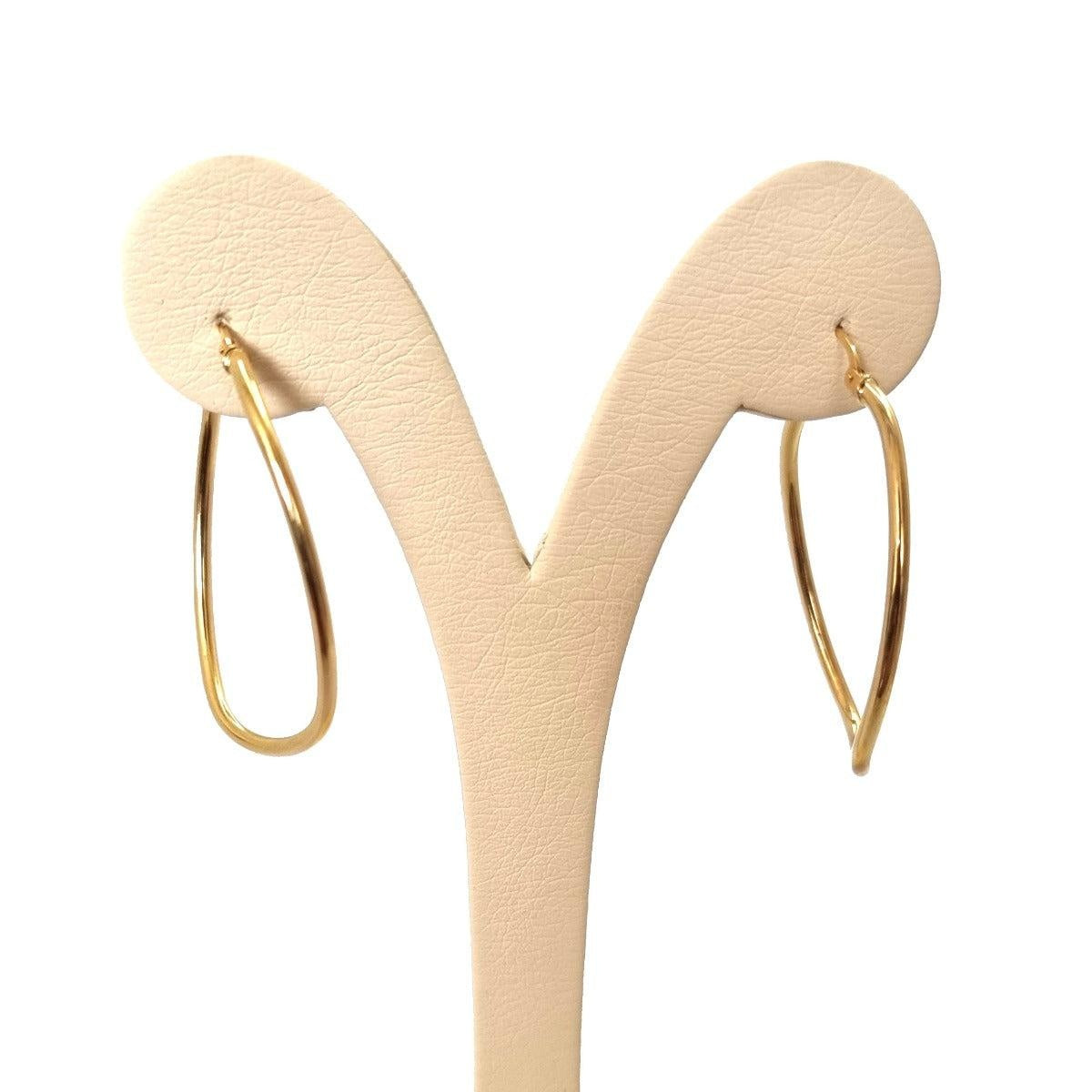 18K Pure Gold Oval Hoop Earrings Design | Earring | 18K Gold Jewelry