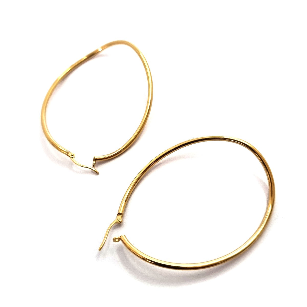 18K Pure Gold Oval Hoop Earrings Design | Earring | 18K Gold Jewelry